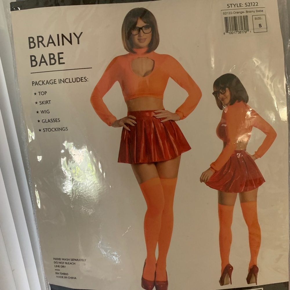 Retro Orange and Red Halloween Costume Set